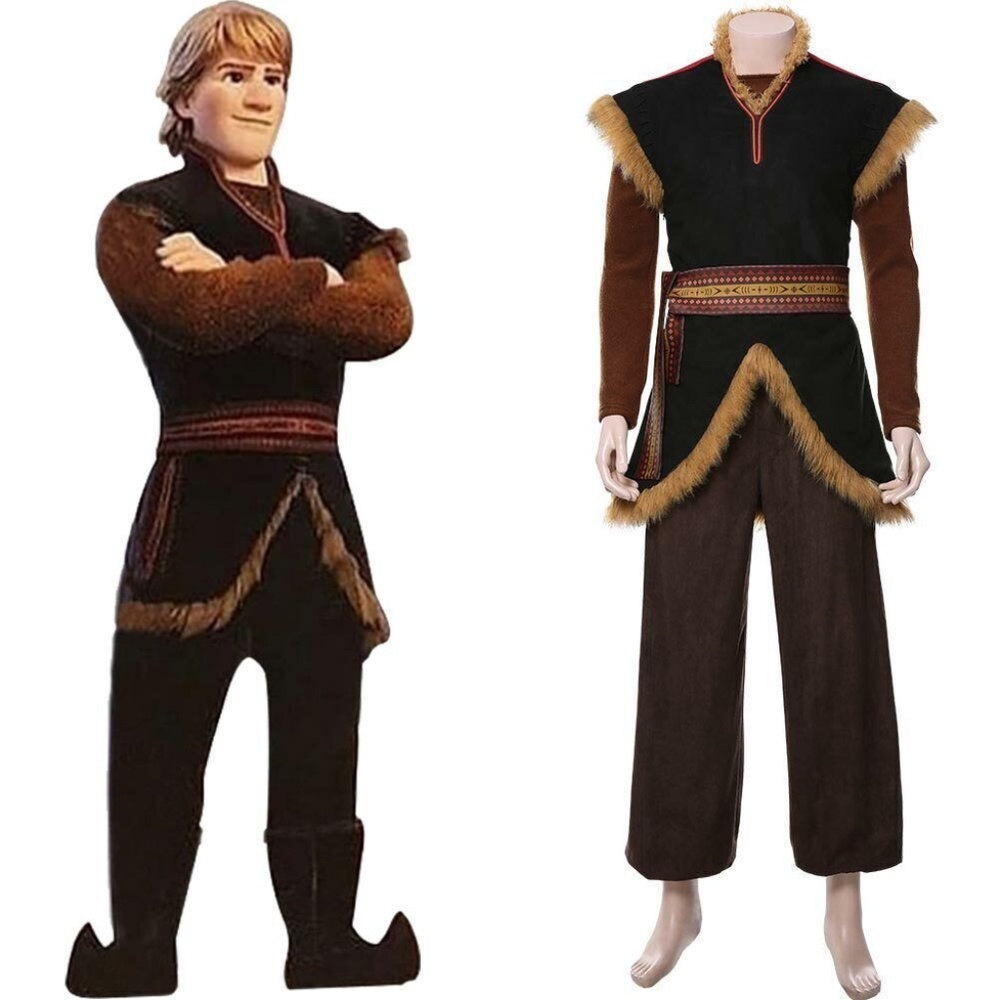 Frozen 2 Cosplay Kristoff Costume Halloween Adult Male Outfit - size XXL